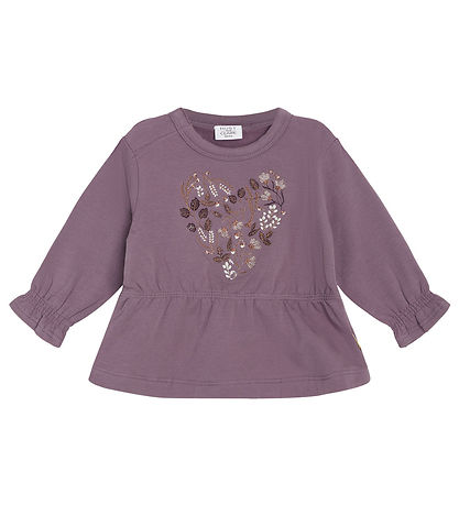 Hust and Claire Sweatshirt - Sara - Dark Plum m. Blumen