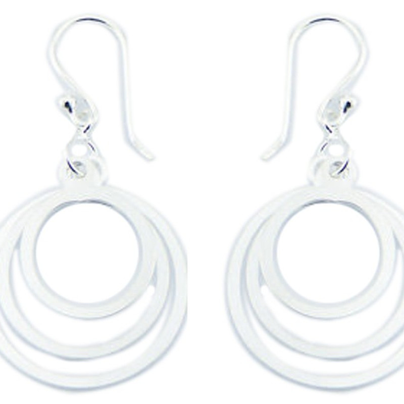 Boucles d'oreilles en argent différents cercles