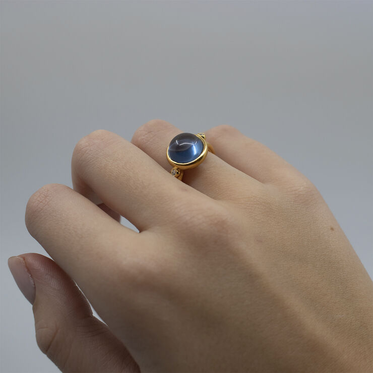 Julie Sandlau Prime Ring 52 - Gold/Sapphire Blue Saphire blue