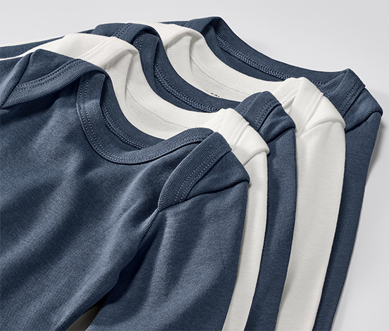 5 Langarmbodys, blau