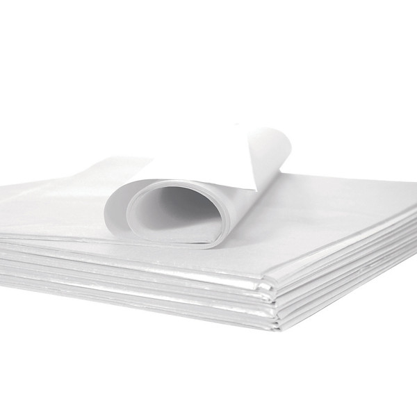 Papier de soie blanc en rame, 480 feuilles 75 x 50 cm