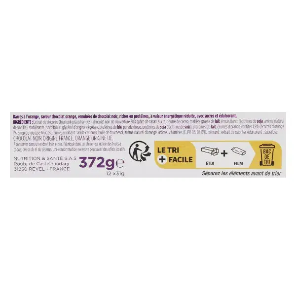 Barra de chocolate com laranja Gerlinéa Gourmet Break (12 unidades)