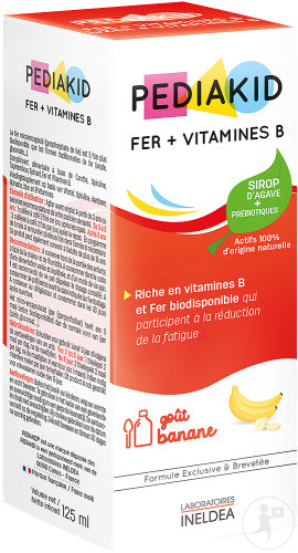Pediakid Fer + Vitamines B Goût Banane Flacon 125ml