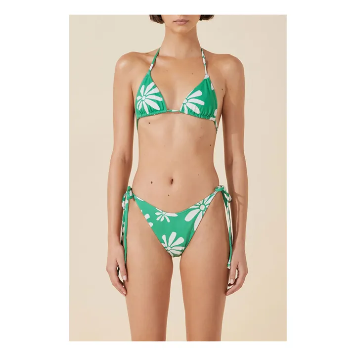 Zulu & Zephyr Bas de Maillot Fleuri Reversible | Vert