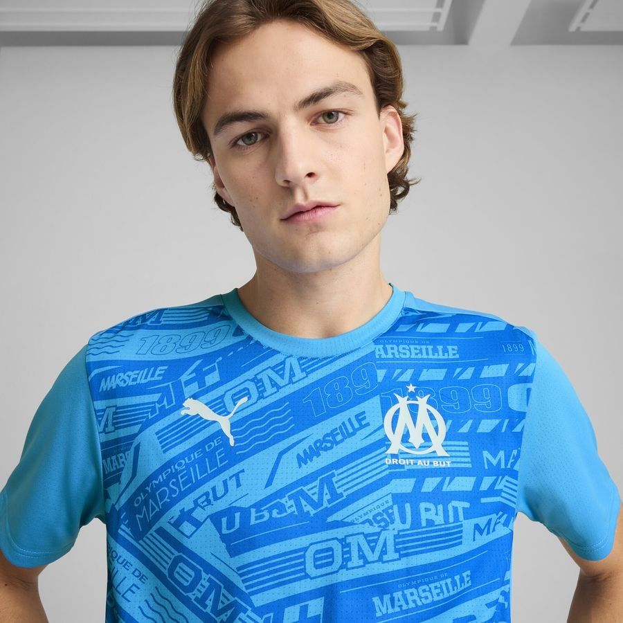 OM Prematch SS Jersey Bleu Azur-Frosted Dew