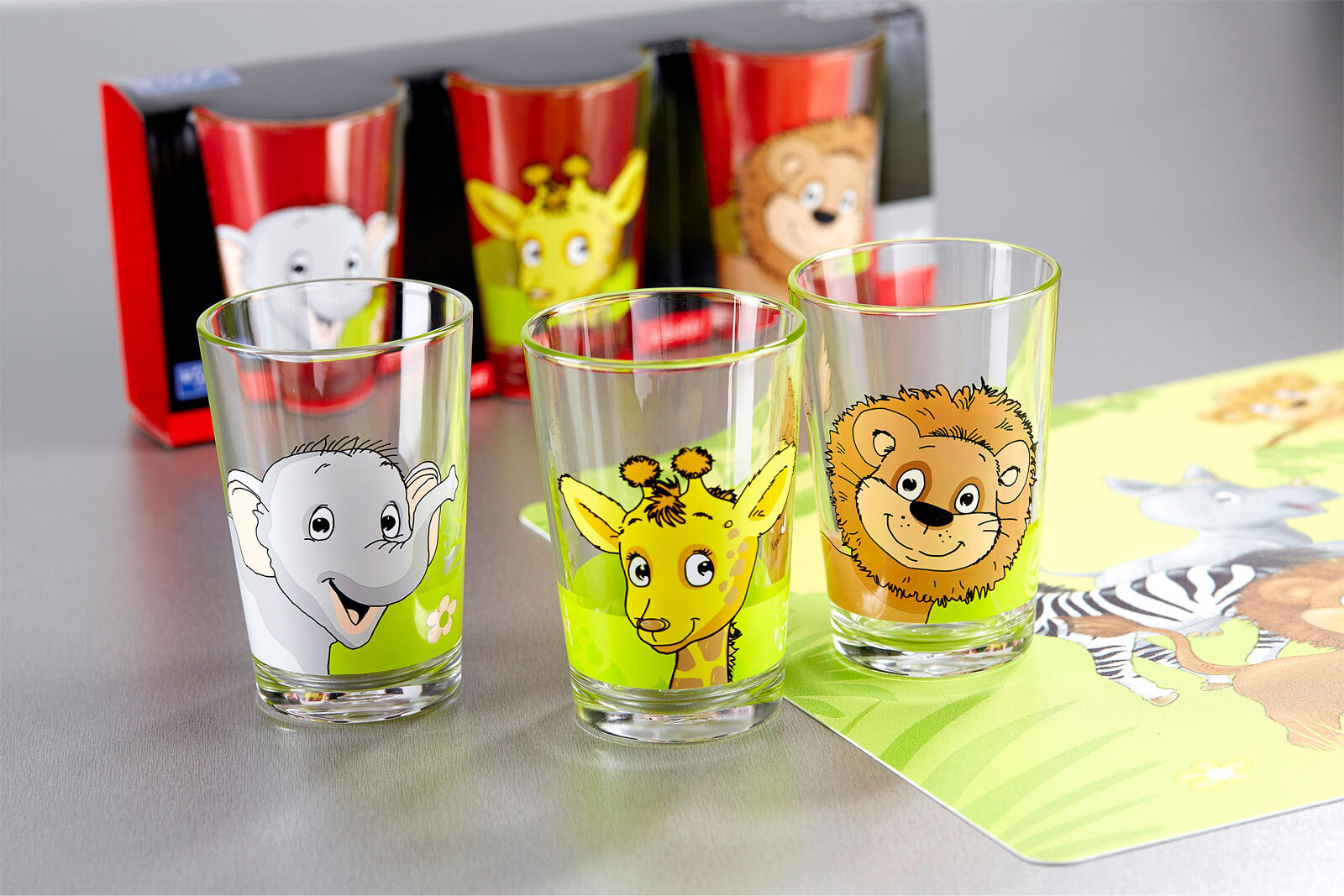 Ritzenhoff & Breker Kindertrinkglas-Set AFRIKATIERE 3-teilig