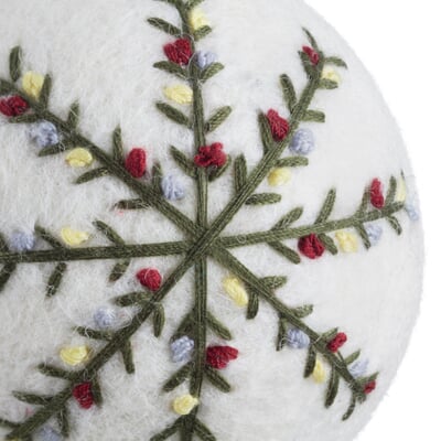 Christbaumkugel Filz bestickt, Stern