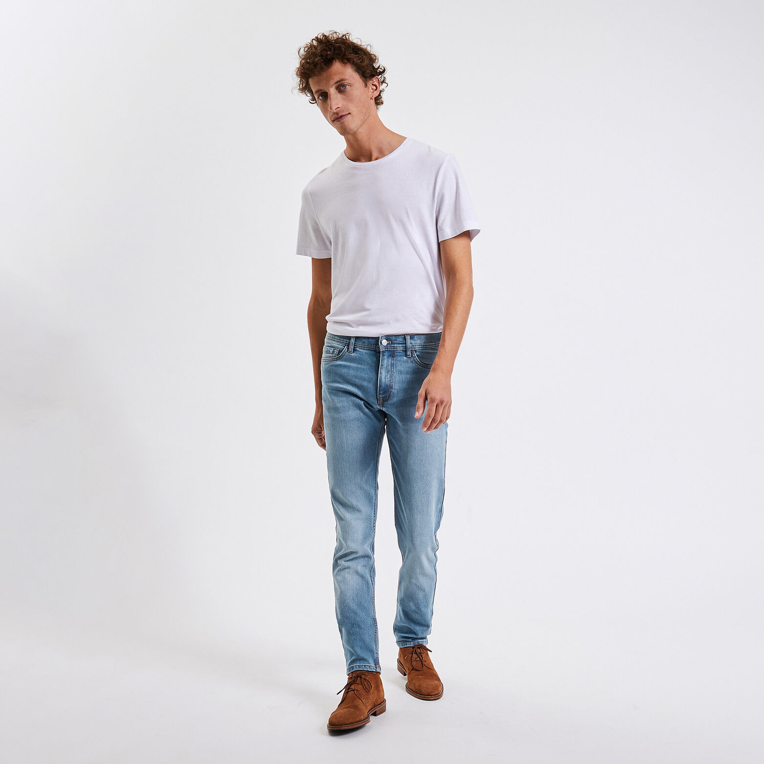 Jean straight en coton et polyester recyclés water Bleu