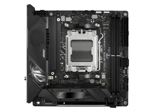 ASUS ROG Strix B650E-I Gaming WiFi - Bundkort - mini ITX - Socket AM5 - AMD B650 Chipset - USB-C 3.2 Gen 2x2, USB-C 3.2 Gen2, USB 3.2 Gen 2, USB 3.2 Gen 1 - 2.5 Gigabit LAN, Wi-Fi 6E - onboard grafik (CPU påkrævet) - HD Audio (8-kanaler)