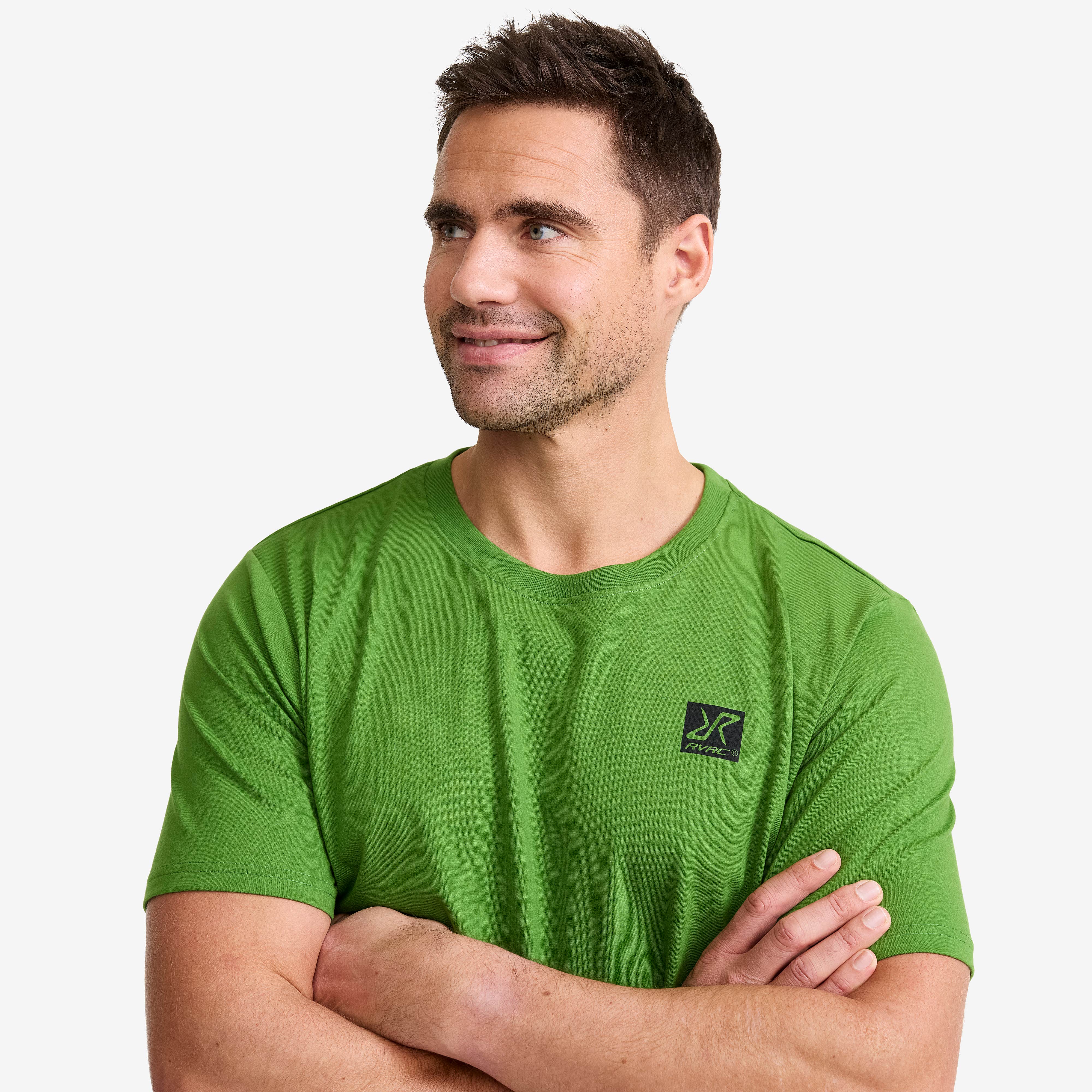 Easy Graphic Nature Lines T-shirt Herre Cactus Green