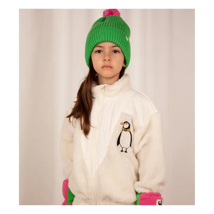 Mini Rodini Veste Polyester Recyclé Pingouin | Ecru
