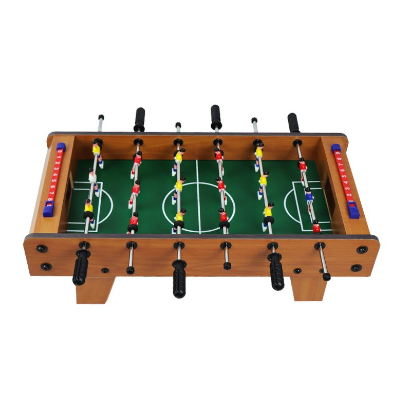 (50x25cm) Mini Holz Tisch Fussball Kicker Tischspiel inkl. Bälle - Bunt