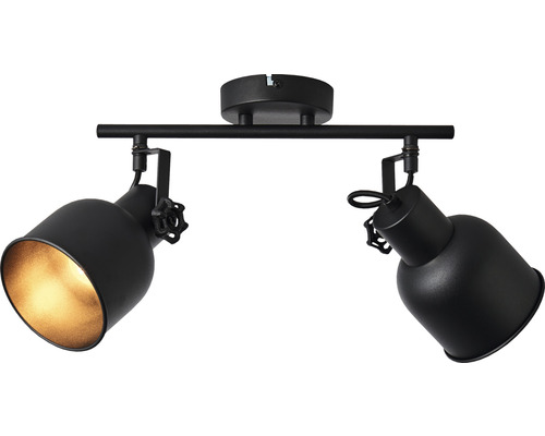 Plafondspot, 2-lichts, HxBxD 18x35x26 cm, zand/zwart