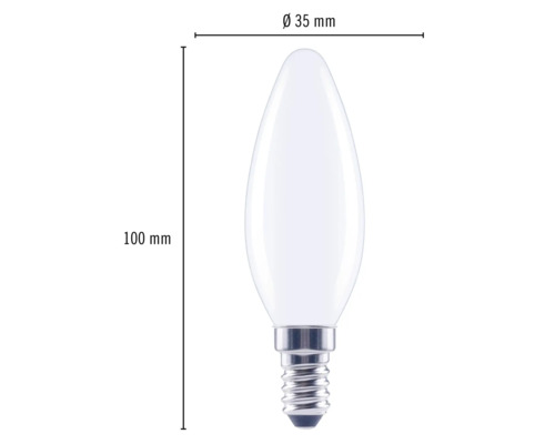 FLAIR LED kaarslamp, dimbaar, C35 E14/4W (40W), 470 lm, 2700 K, warm wit, mat