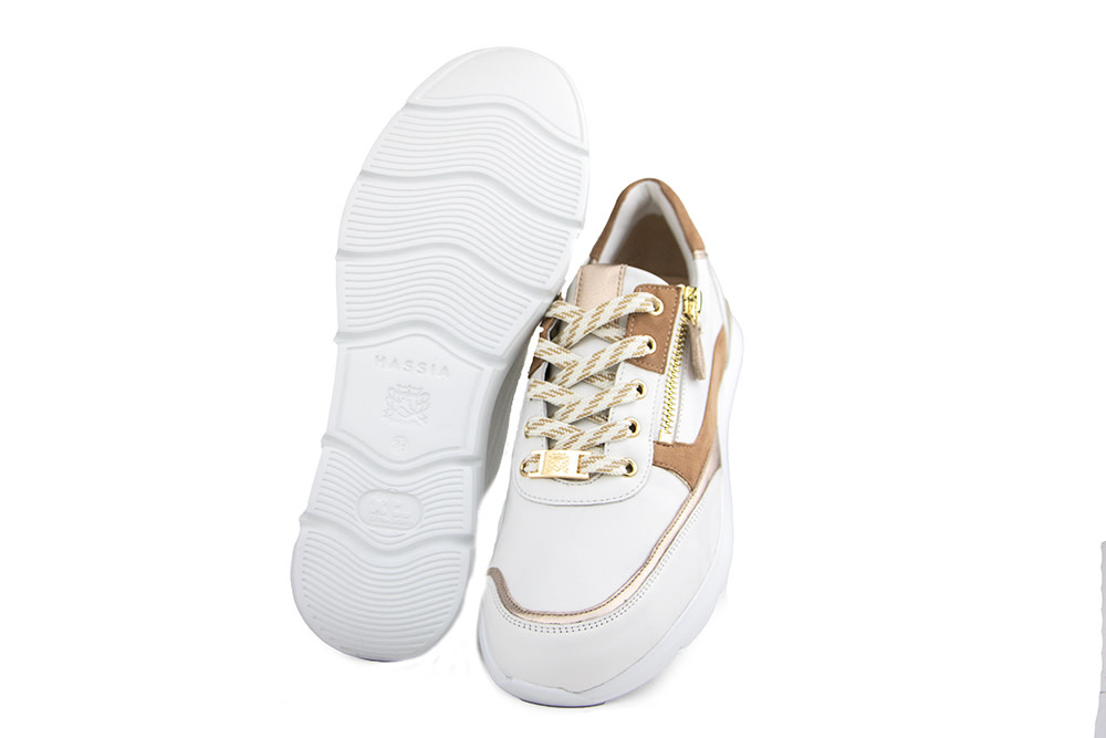 Hassia Sneaker Weiss Cappuccino Bordeaux