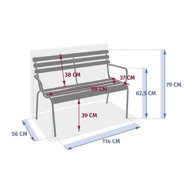 Banc de jardin GREENSBORO Café