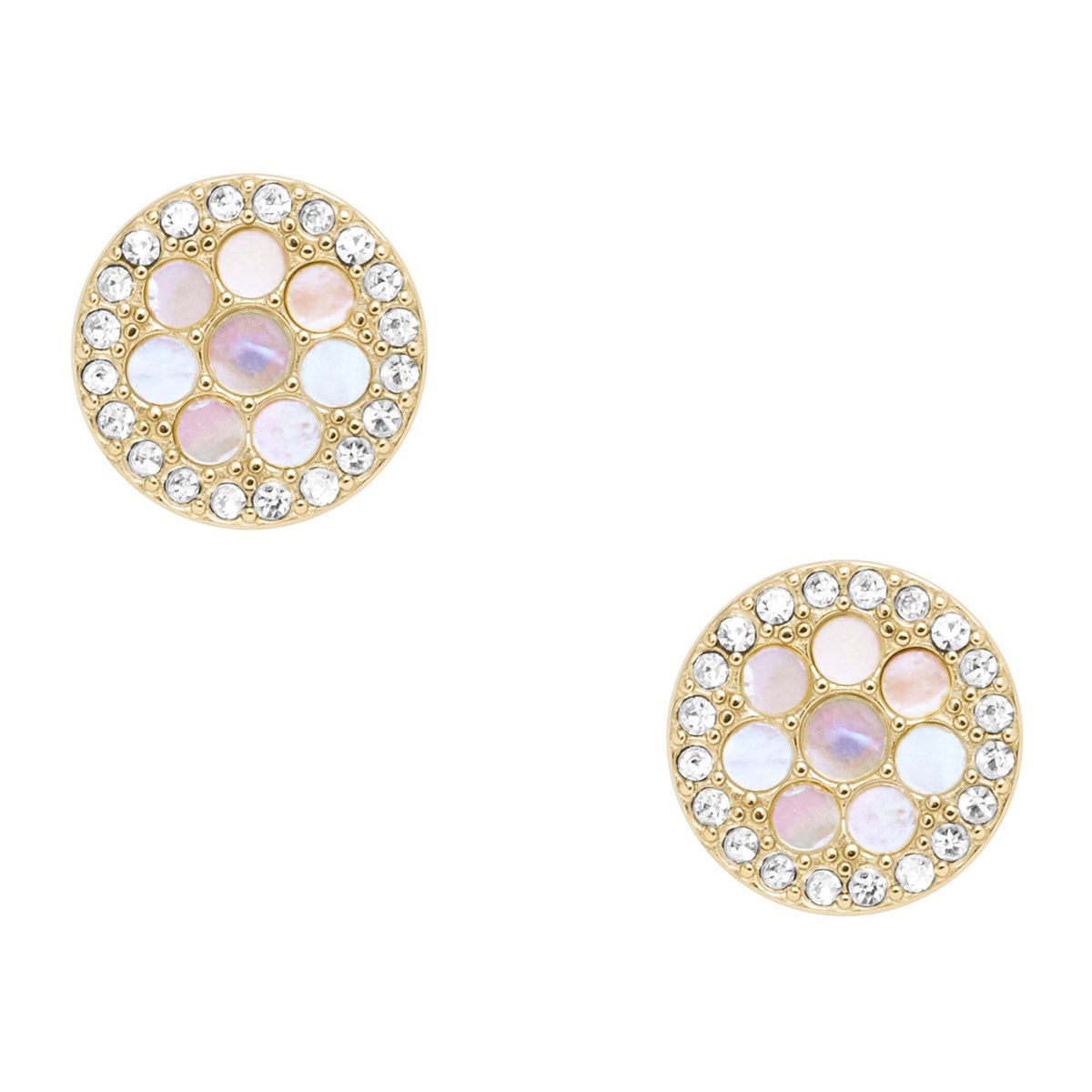 Clous d'oreilles Fossil Sadie Mosaic en nacre