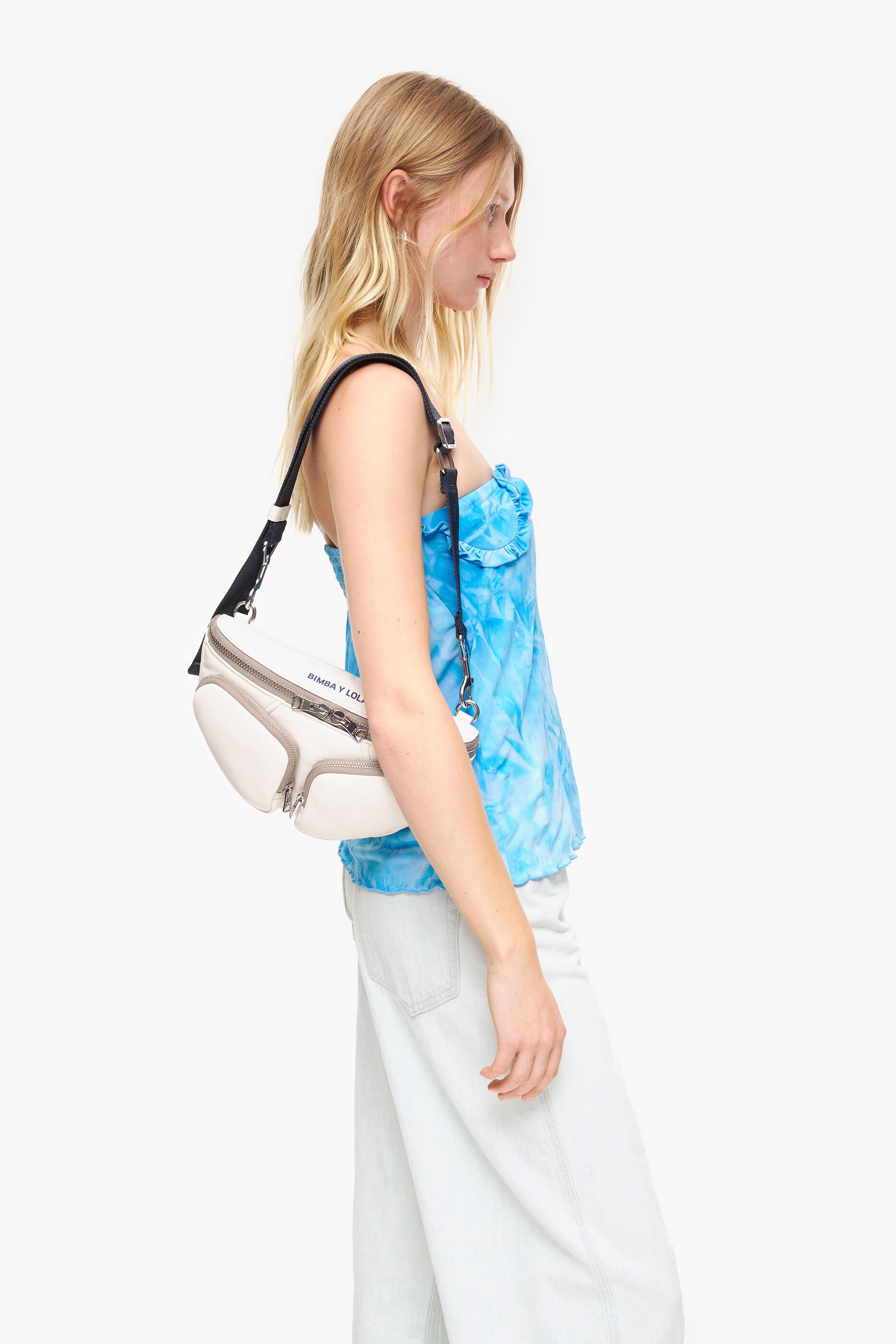 Pochete Pocket S em couro branco