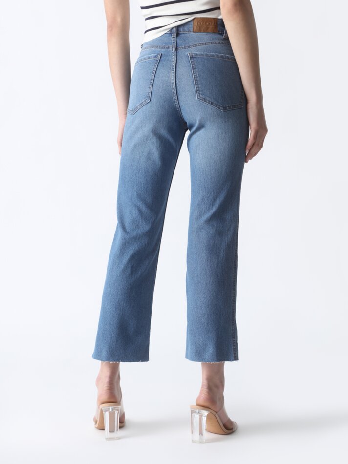Calça jeans mini flare - Azul índigo claro