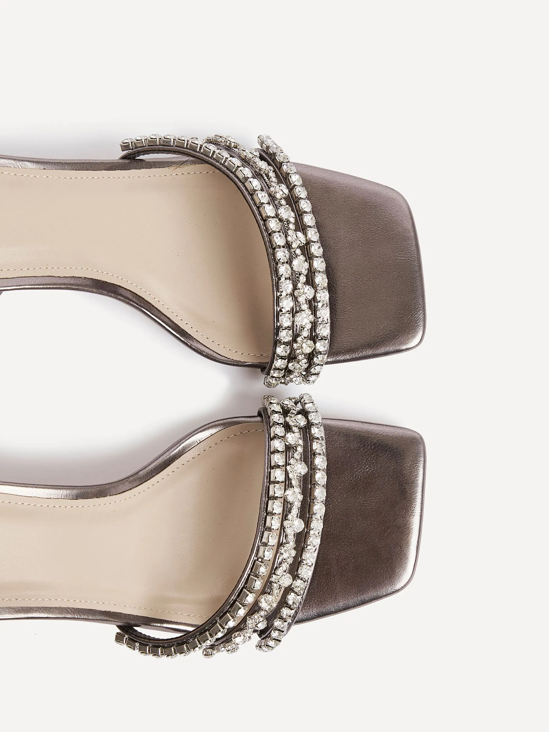 Zilver - Linzi Bling Strappy Diamante Heel Sandals