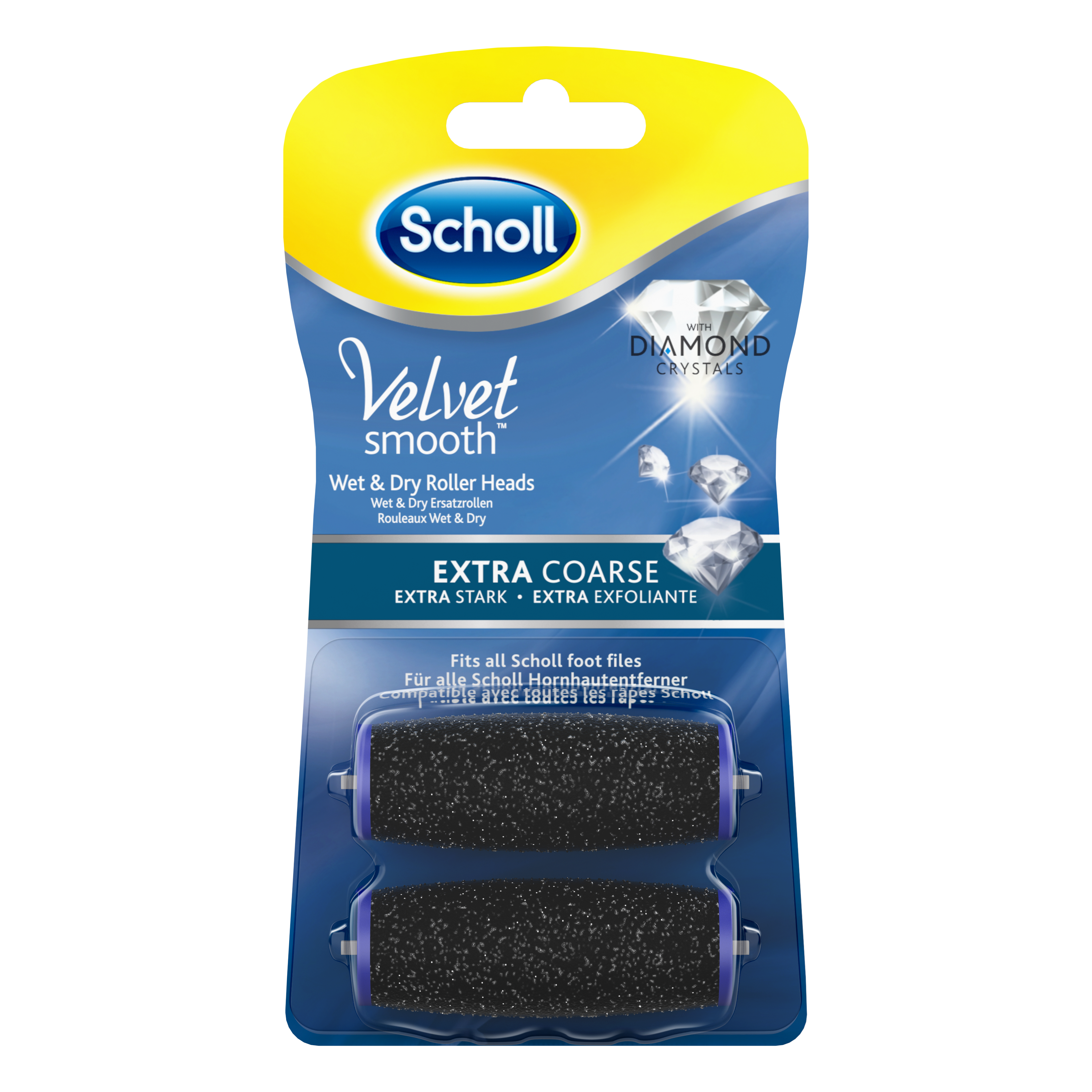 SCHOLL Velvet Smooth Pedi Rollen extra stark Diamond 2 Stk