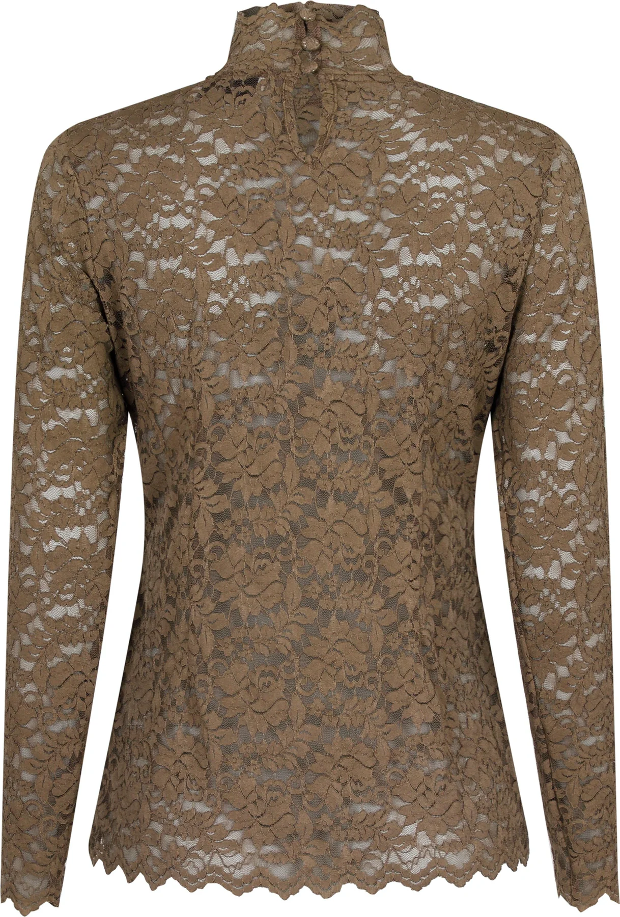 Neo Noir Liza Laceflower Blouse dark taupe
