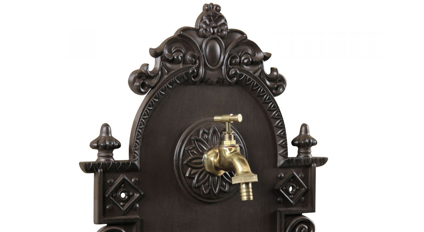 Fontaine de jardin aluminium marron 44x22x75.5cm