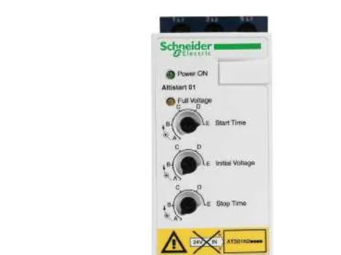 SCHNEIDER ELECTRIC Softstarter 9A, 3 faset regulering380-415V, 4kWMed indbygget bypass
