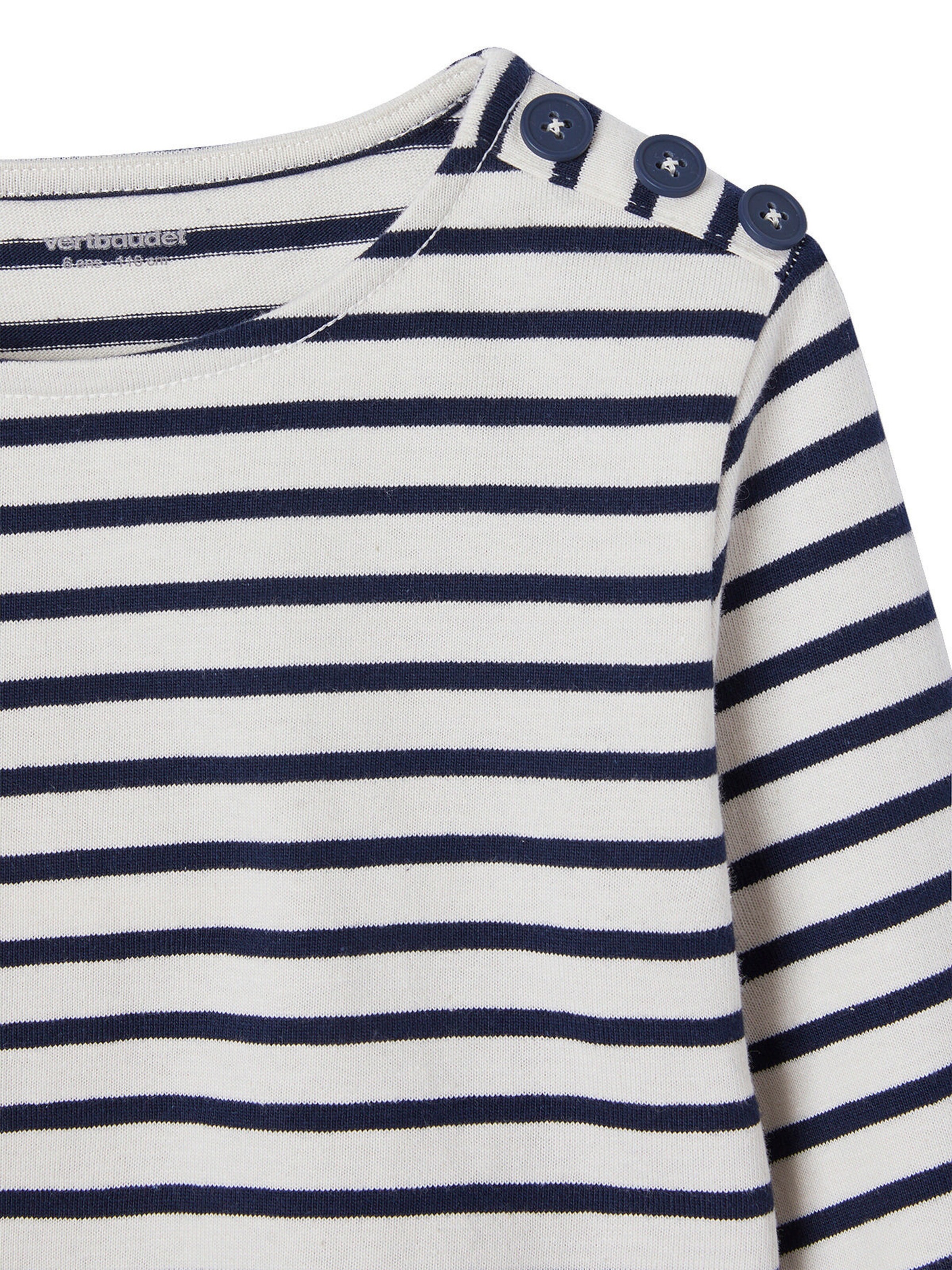 Vertbaudet Mädchen Ringelshirt mit Recycling-Baumwolle blau gestreift