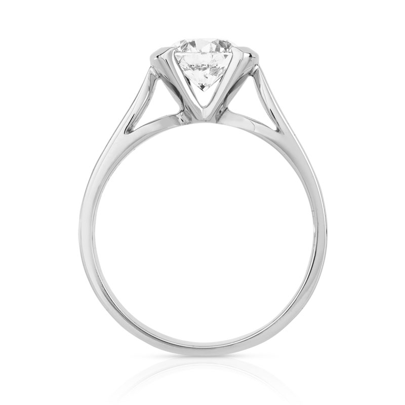 Solitaire or 750 blanc diamant 1 carat
