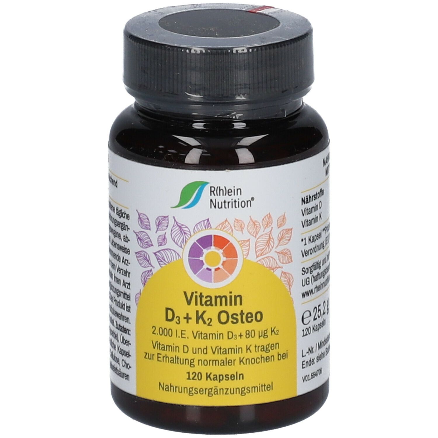 R(h)ein Nutrition Vitamin D3 + K2 Osteo 2.000 I.E. Vitamin D3 + 80 µg Vitamin K2