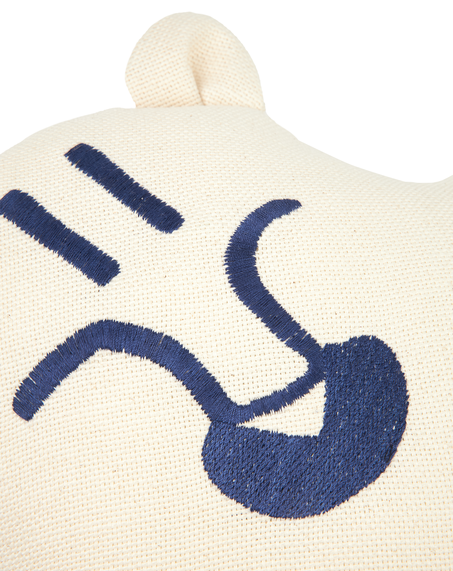 Coussin brodé landscape tigre bleu | Blanc
