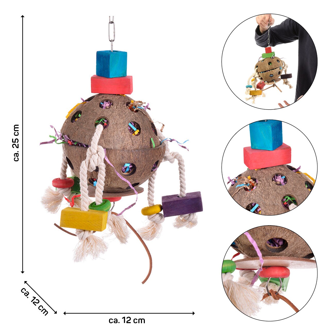 HappyBird Papageienspielzeug Coconut-Fun