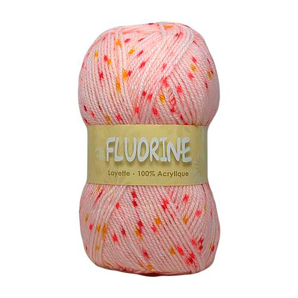 Lot de 2 pelotes de laine FLUORINE roses chinées 50g