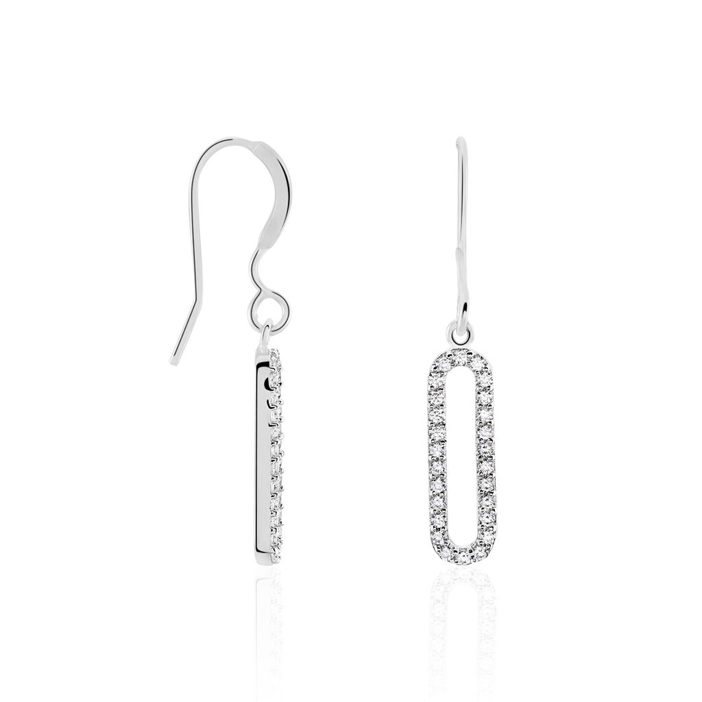 Boucles D'oreilles Pendantes Isabel Argent Blanc Oxyde De Zirconium