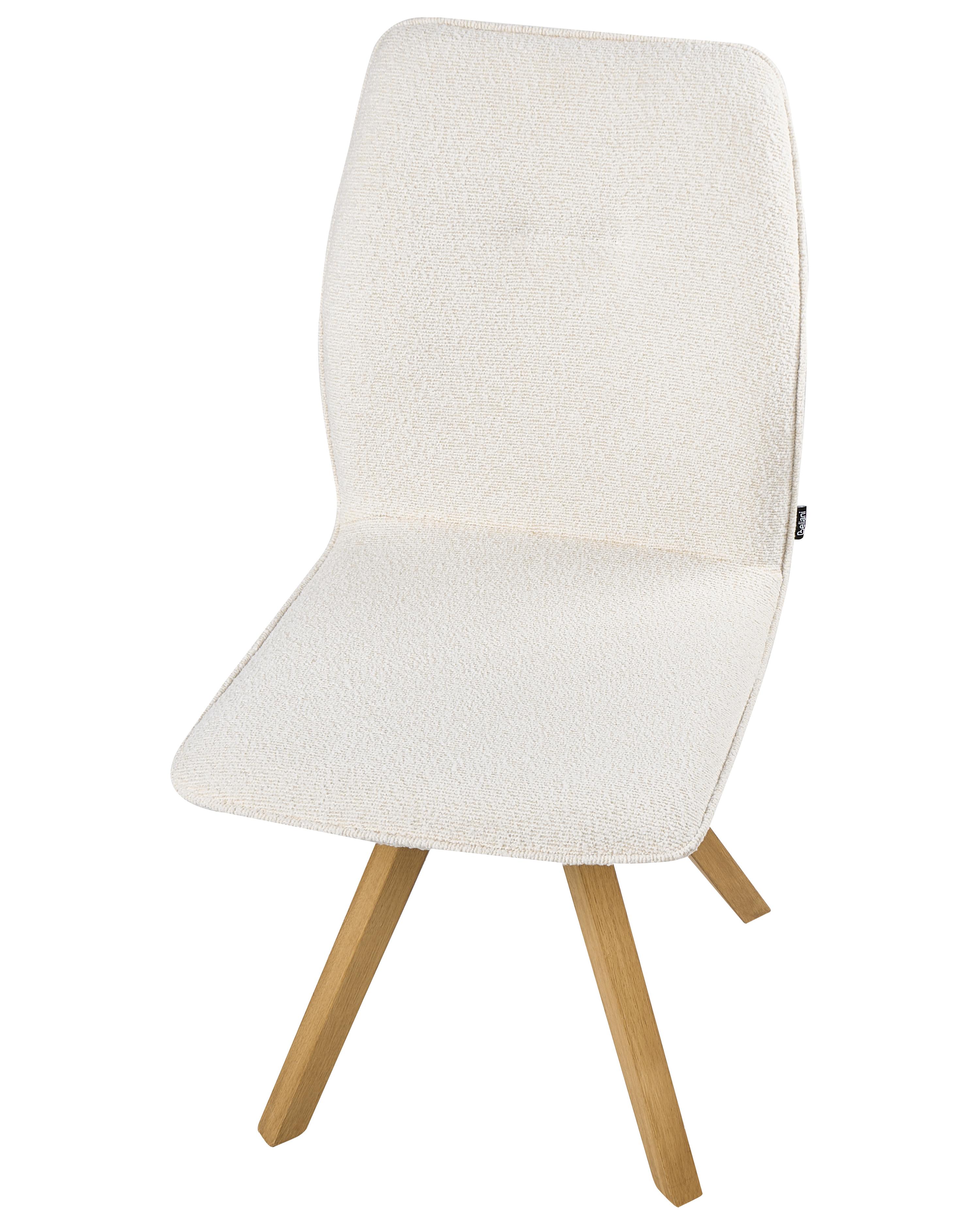 Set van 2 eetkamerstoelen draaibaar ALKALI Bouclé Gebroken wit