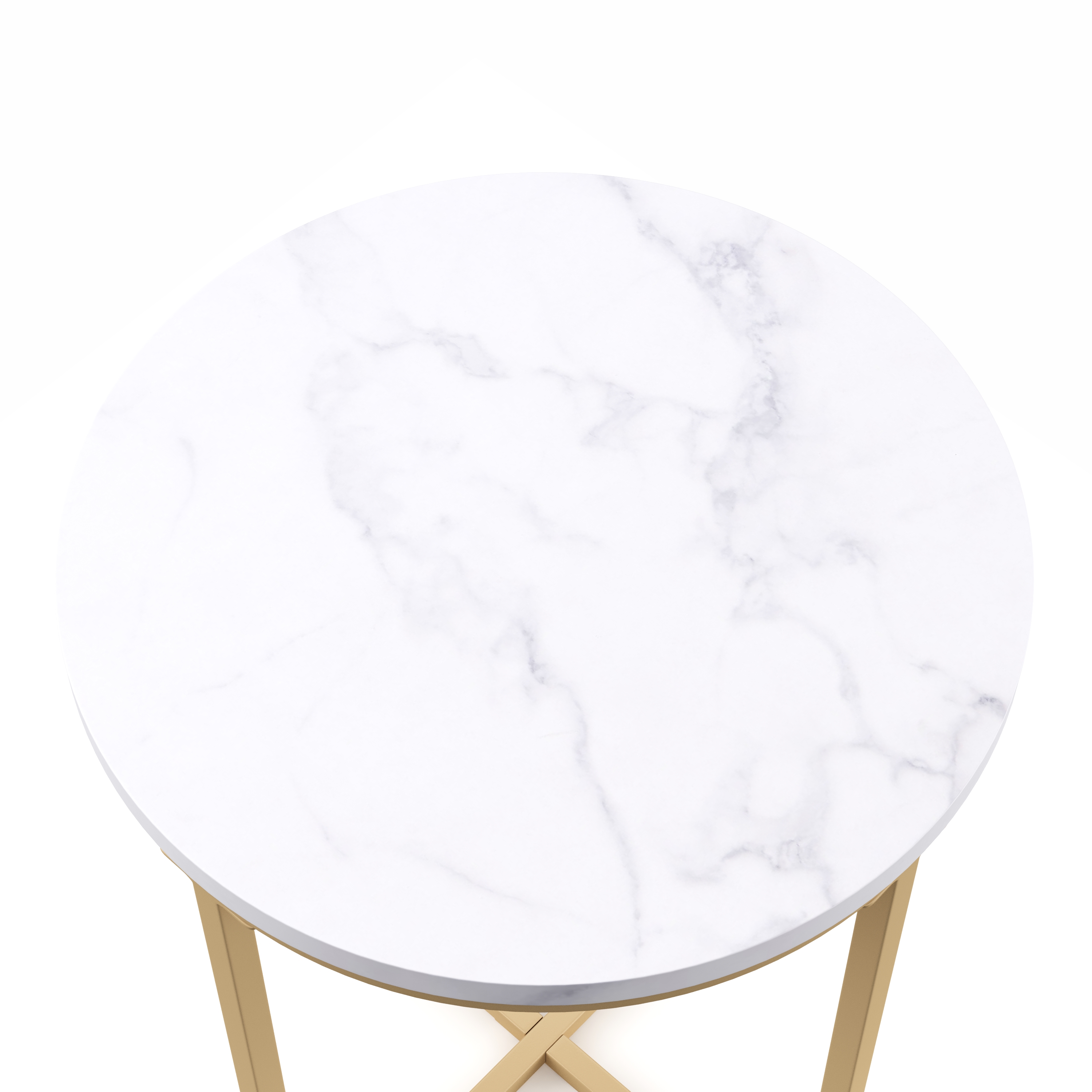 Beistelltisch ESRA rund weiss/gold