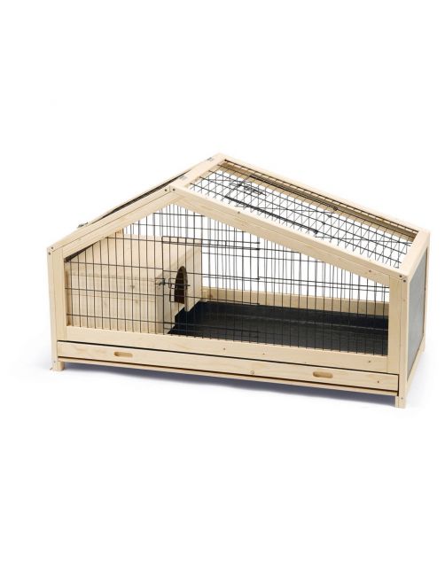 Beeztees Konijnenkooi Mex - Dierenverblijf - 116X54x65 cm Zwart Blank