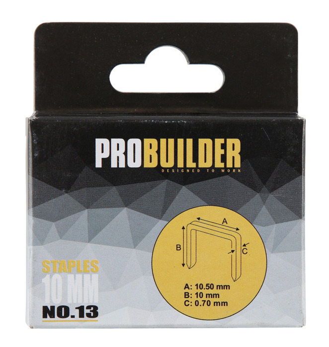 Hæfteklammer 10 mm nr. 13 1000 stk. - Probuilder