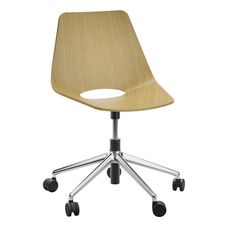 Thonet S661 DR bureaustoel aluminium onderstel eiken