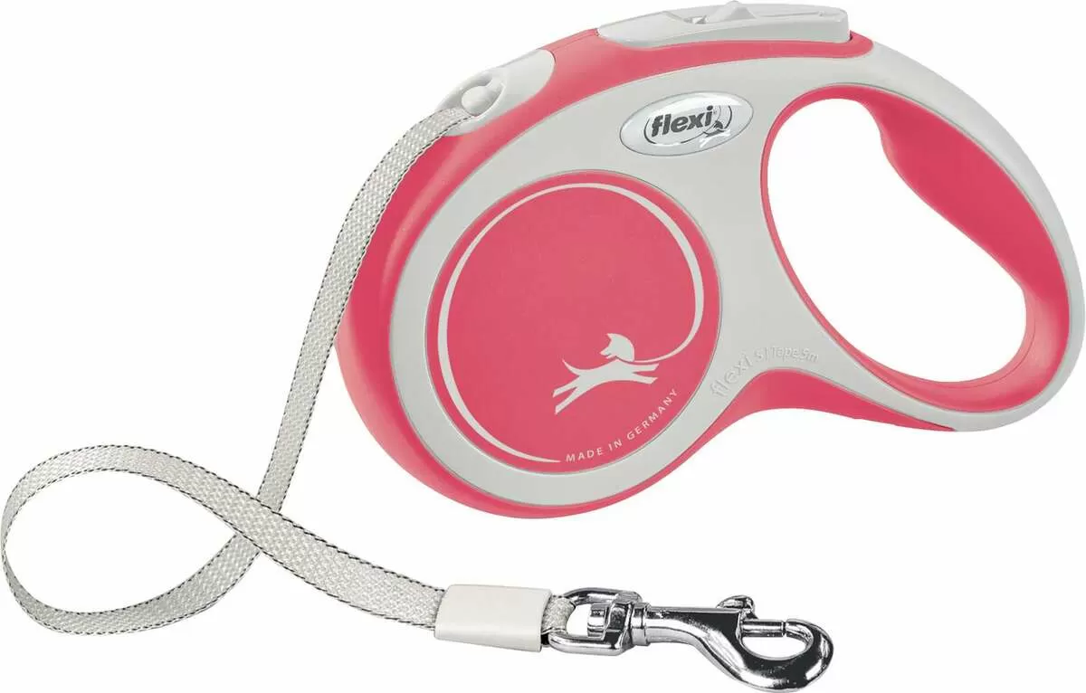 Flexi hundesnor New Comfort M bånd 5 m, 25 kg - rød