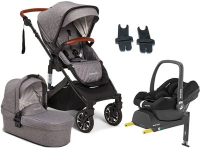 Beemoo Maxi 4 Duovogn inkl. Maxi-Cosi CabrioFix i-Size Babybilstol & Base, Grey/Black