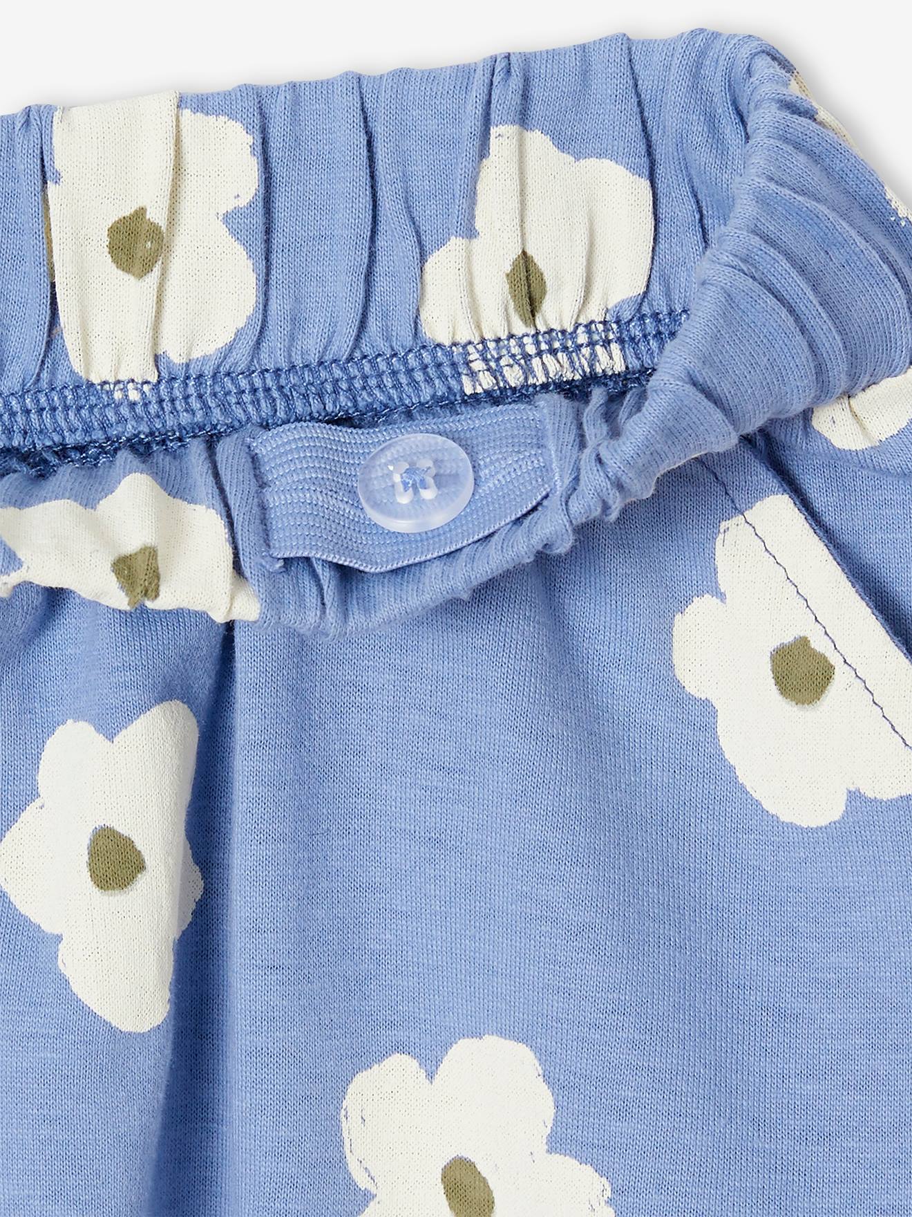 Saia longa estampada para meninas na cor azul celeste