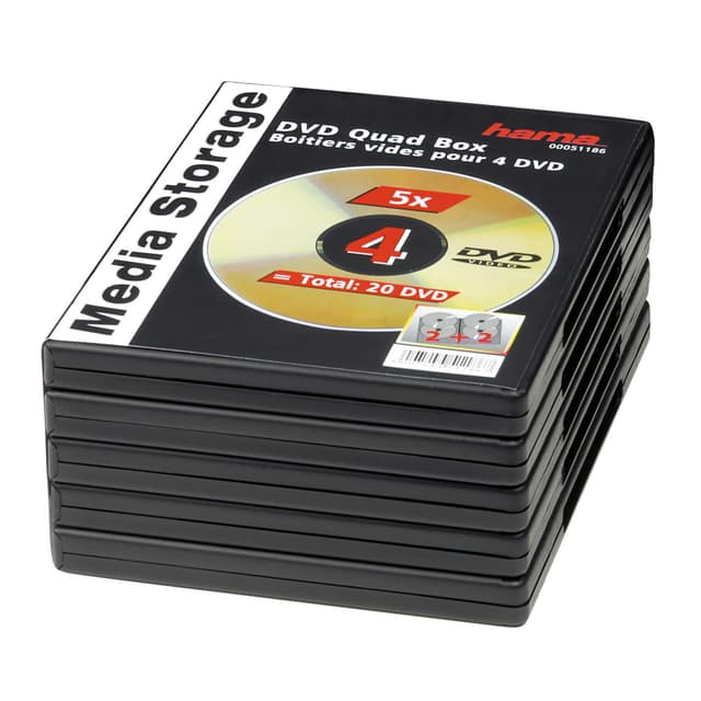 HAMA DVD-Box Quad (4) Sort 5-pak