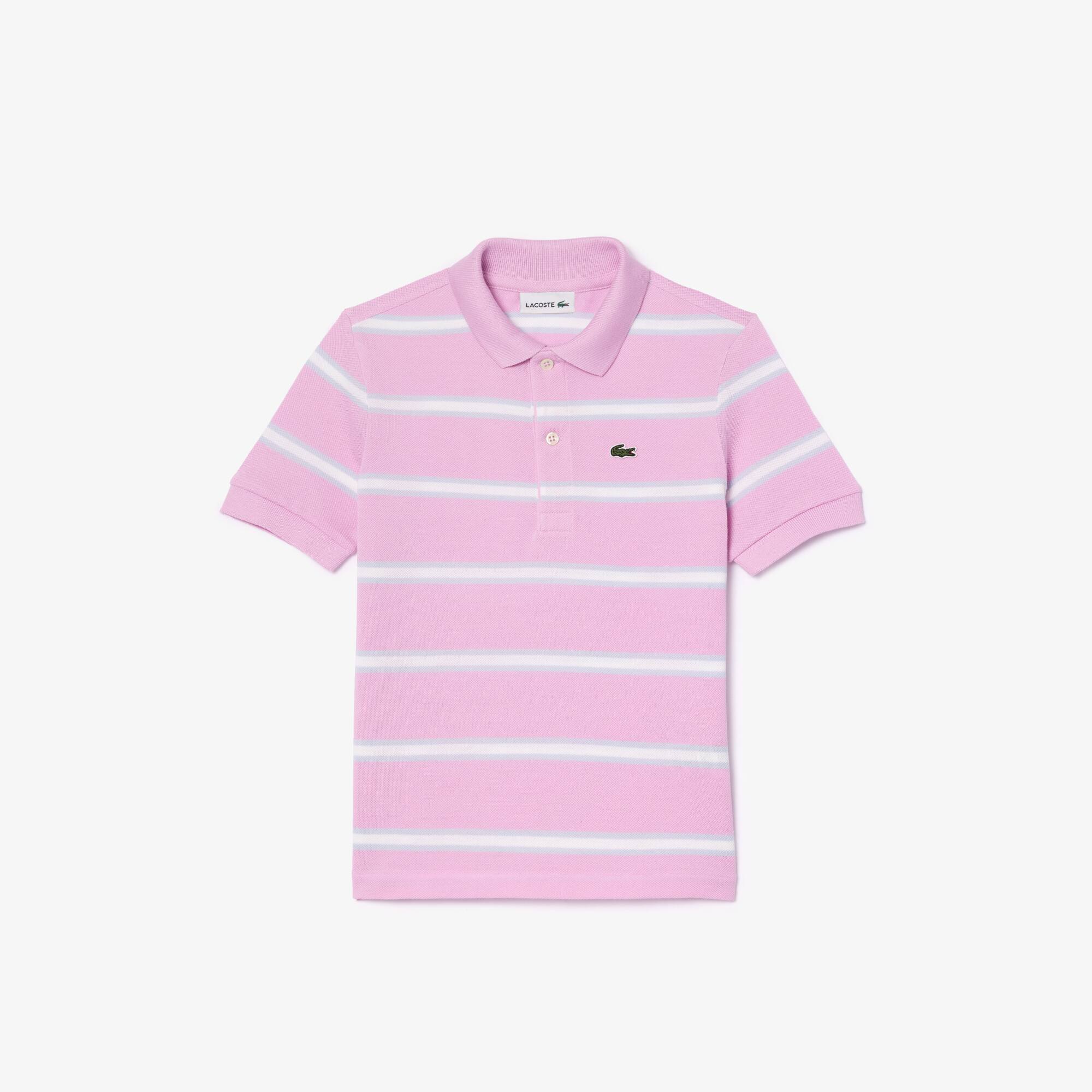 Jungen LACOSTE Poloshirt aus gestreiftem Piqué Poloshirts - Rosa - Lacoste - Kinder