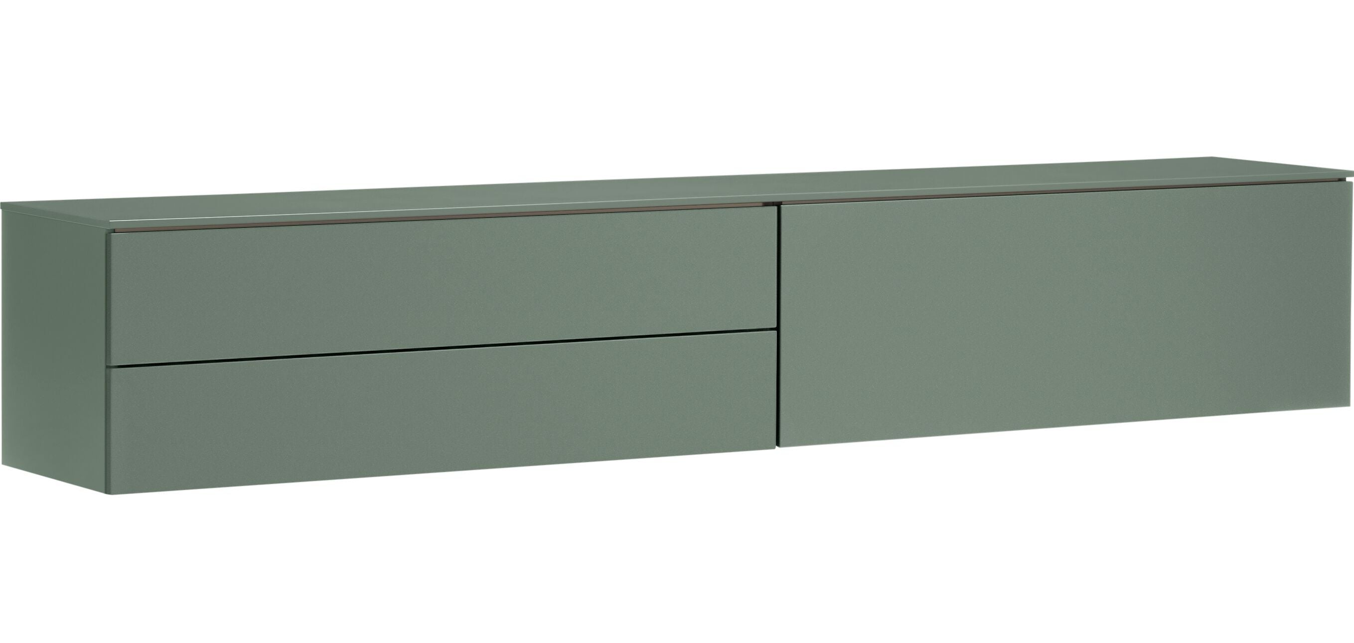 TILL Lowboard - Grün / B: 224.0 cm x T: 41.0 cm x H: 39.6 cm