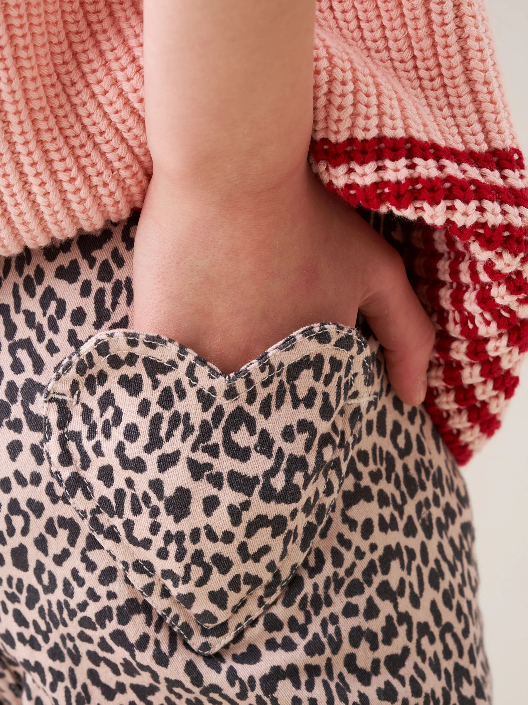Angel & Rocket Danni Heart Pocket Leopard Print Jeans
