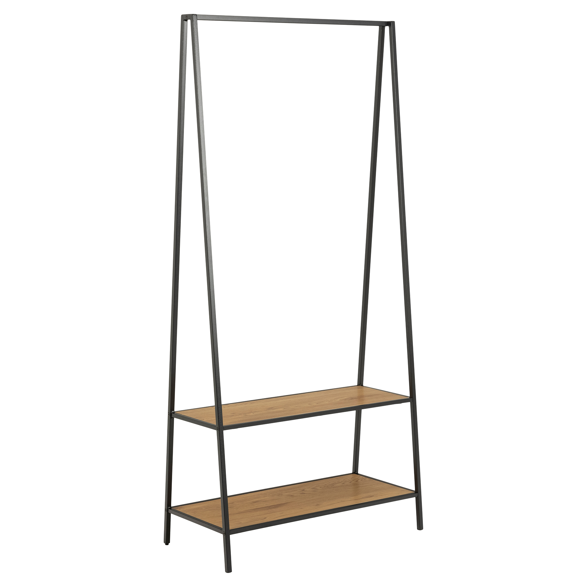 Garderobenständer SEAFORD - Wildeiche - schwarz - 77 cm