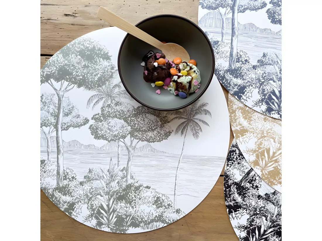 Lot de 4 sets de table L 38xl 38cm - Mix La Plage - Vinyle