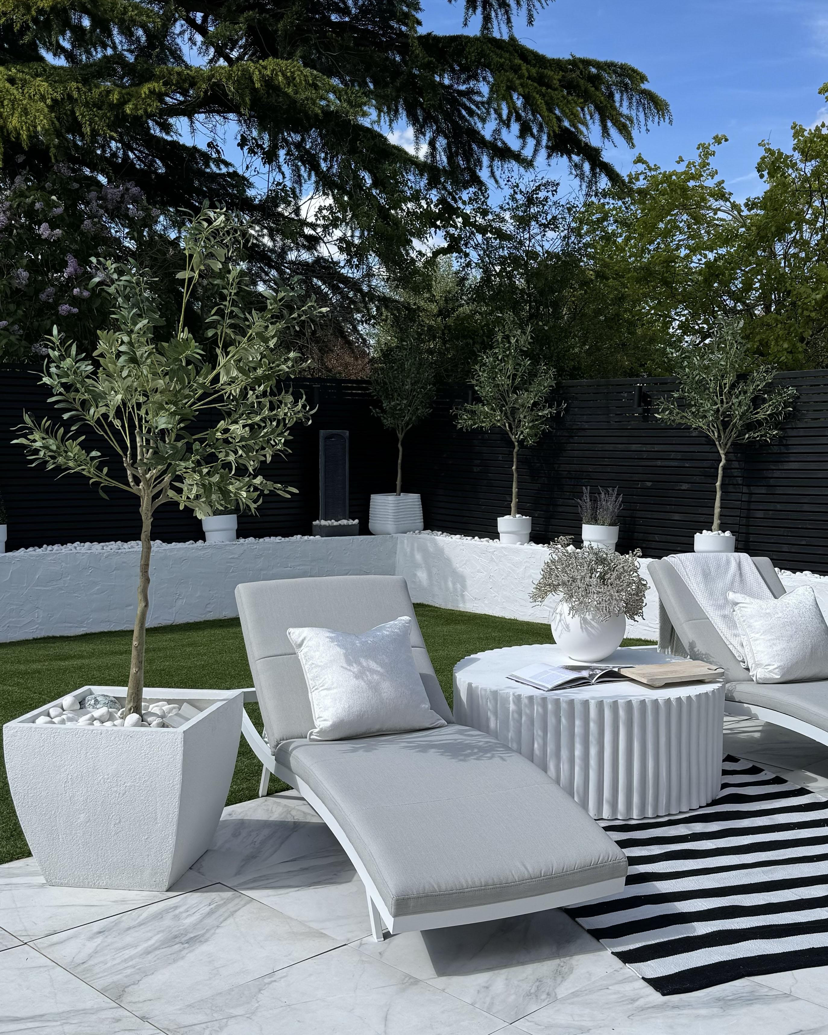 Tuintapijt TAVAS Zwart/wit 140 x 200 cm
